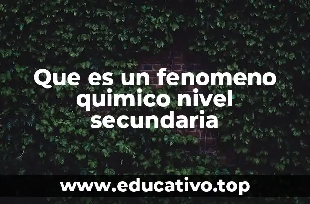 Que es un fenomeno quimico nivel secundaria