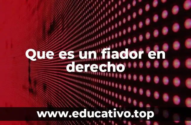Que es un fiador en derecho