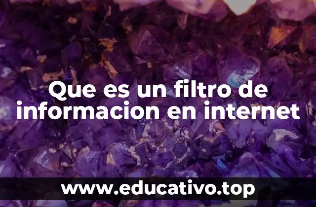 Que es un filtro de informacion en internet