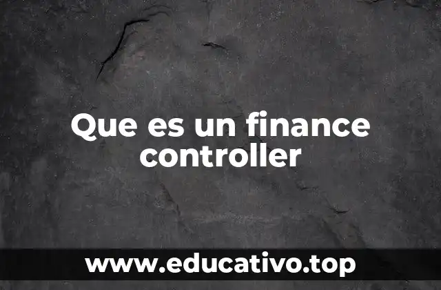 Que es un finance controller