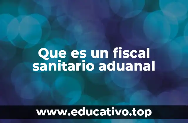 Que es un fiscal sanitario aduanal