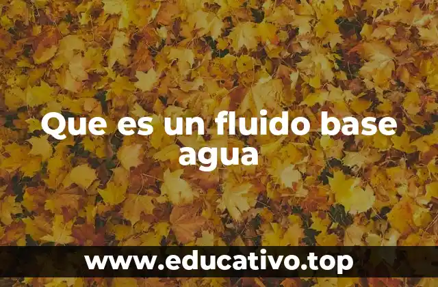 Que es un fluido base agua