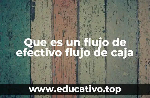 Que es un flujo de efectivo flujo de caja