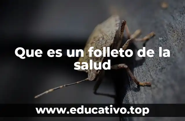 Que es un folleto de la salud