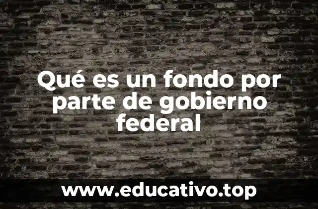Qué es un fondo por parte de gobierno federal