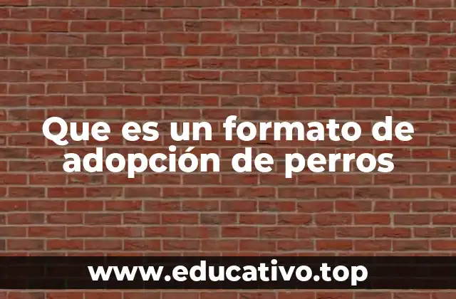 Que es un formato de adopción de perros