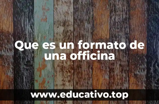 Que es un formato de una officina
