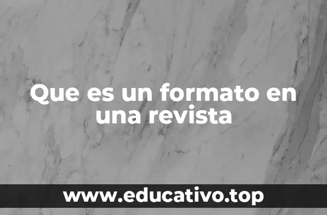 Que es un formato en una revista