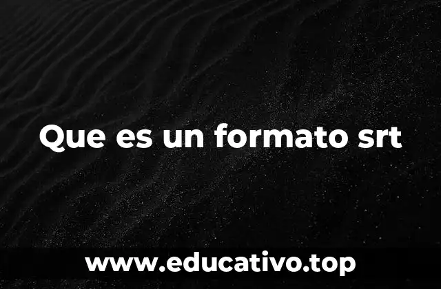 Que es un formato srt