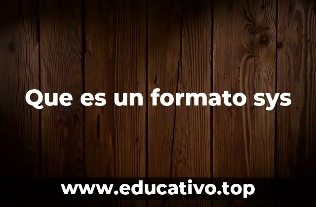 Que es un formato sys