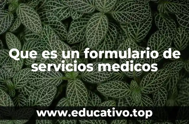 Que es un formulario de servicios medicos