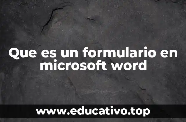 Que es un formulario en microsoft word