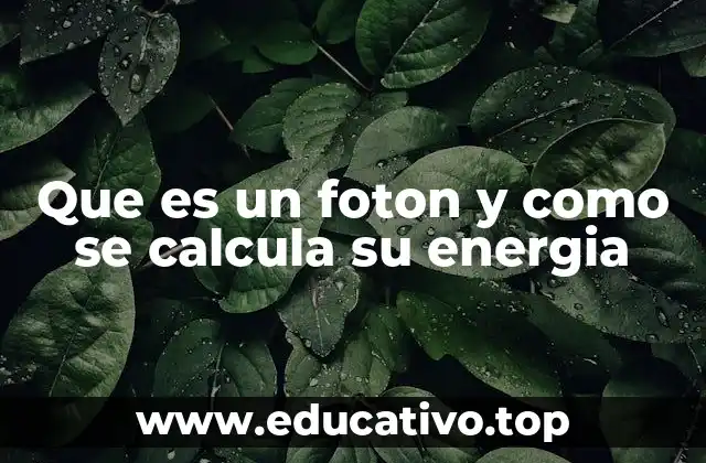 Que es un foton y como se calcula su energia