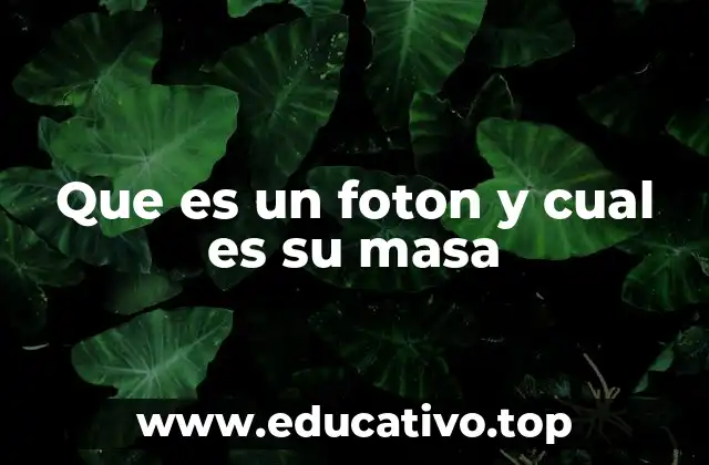 Que es un foton y cual es su masa
