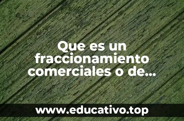 Que es un fraccionamiento comerciales o de servicios