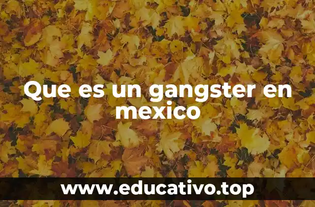 Que es un gangster en mexico