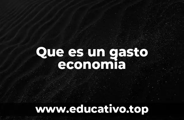 Que es un gasto economia