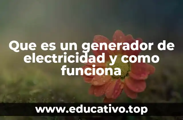 Que es un generador de electricidad y como funciona