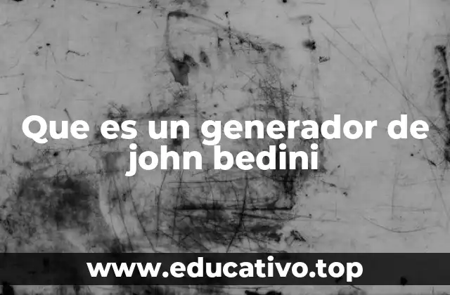 Que es un generador de john bedini