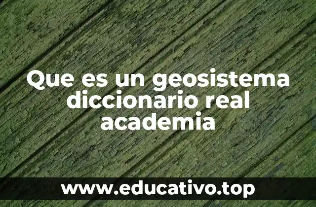 Que es un geosistema diccionario real academia