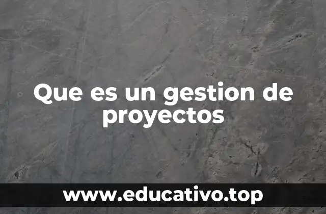 Que es un gestion de proyectos