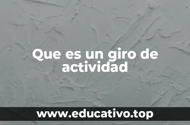 Que es un giro de actividad