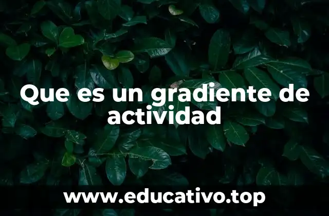 Que es un gradiente de actividad