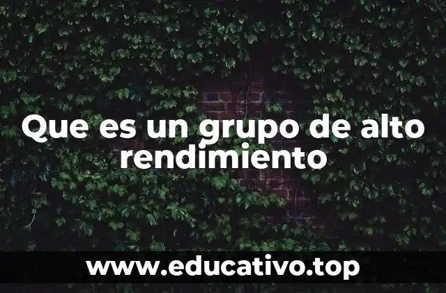 Que es un grupo de alto rendimiento