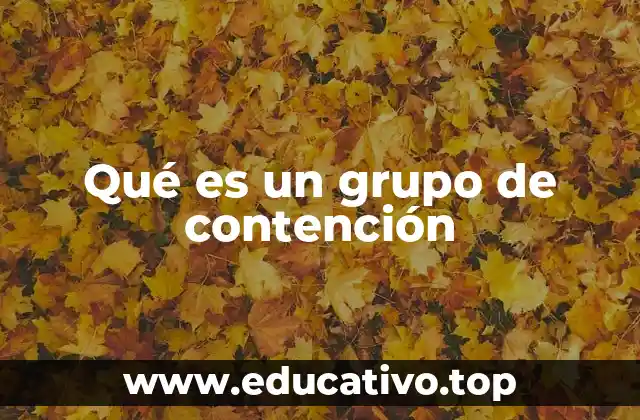 Qué es un grupo de contención