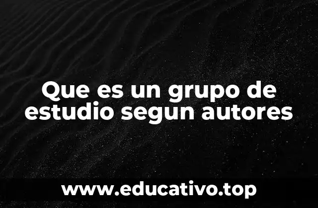 Que es un grupo de estudio segun autores