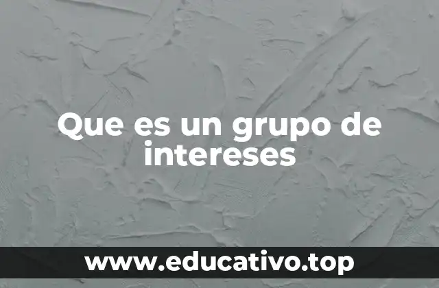 Que es un grupo de intereses