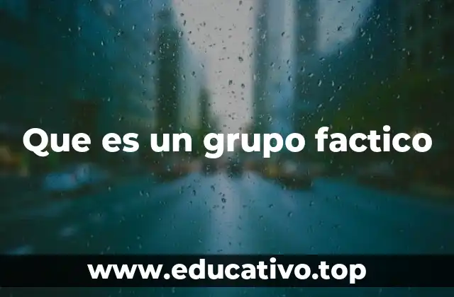 Que es un grupo factico