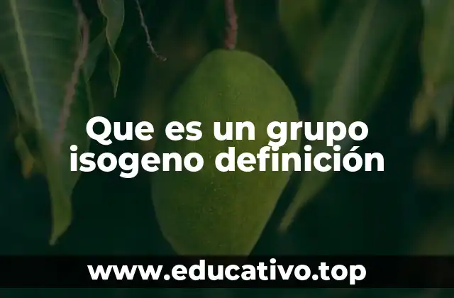 Que es un grupo isogeno definición