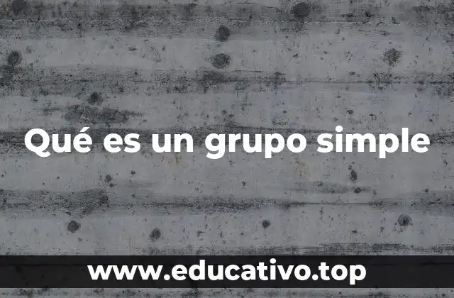 Qué es un grupo simple