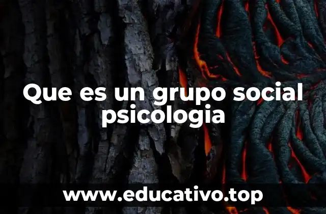 Que es un grupo social psicologia