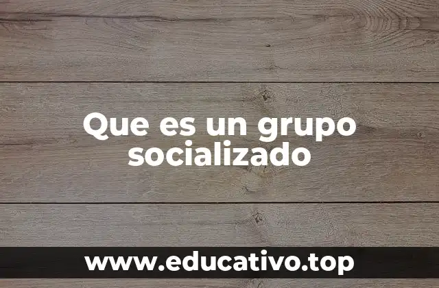Que es un grupo socializado