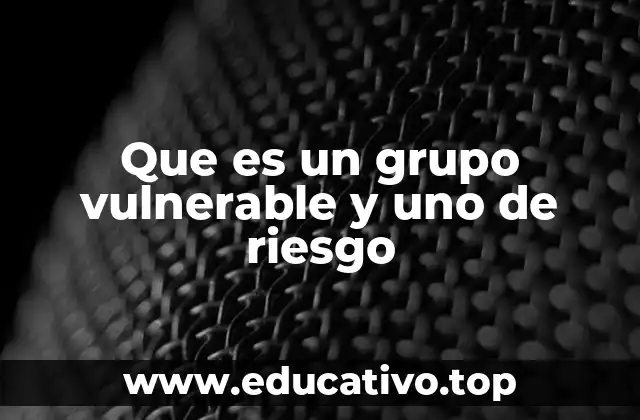 Que es un grupo vulnerable y uno de riesgo