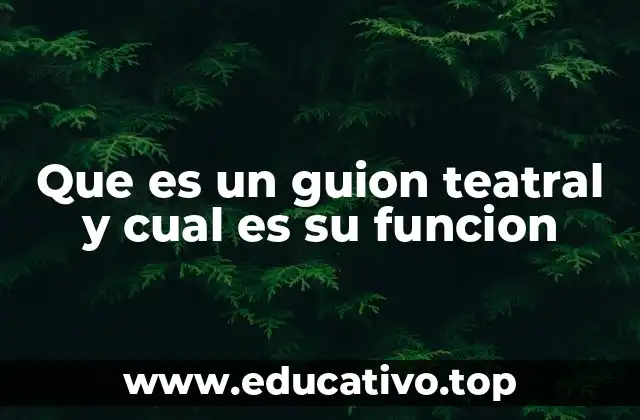 Que es un guion teatral y cual es su funcion