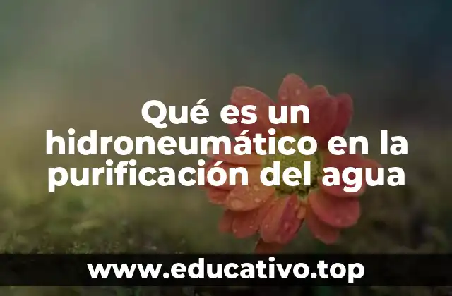 Qué es un hidroneumático en la purificación del agua