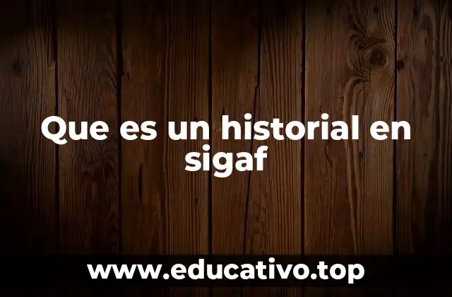 Que es un historial en sigaf