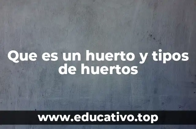 Que es un huerto y tipos de huertos