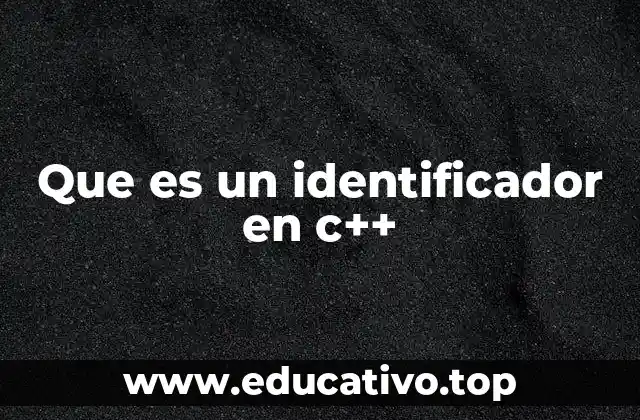 Que es un identificador en c++