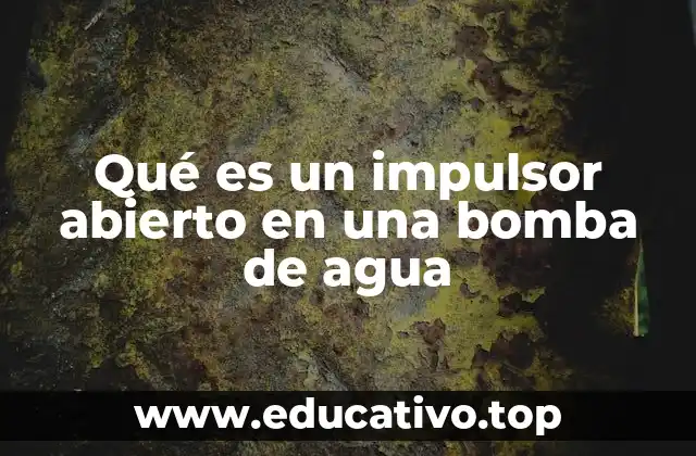 Qué es un impulsor abierto en una bomba de agua