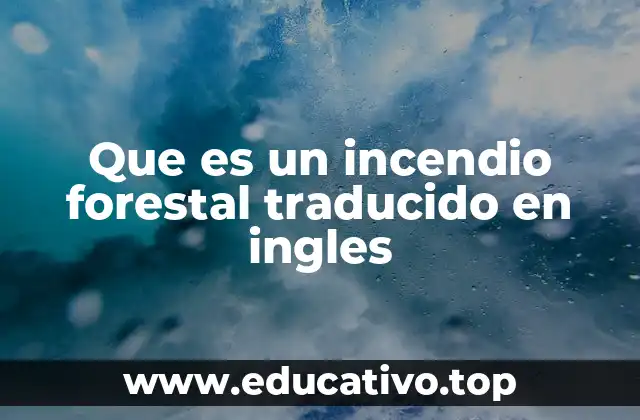Que es un incendio forestal traducido en ingles