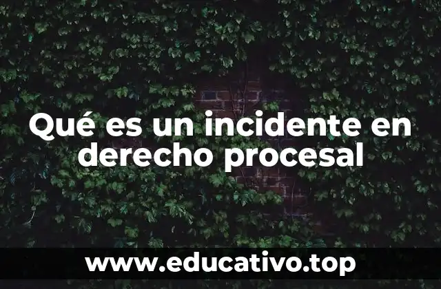 Qué es un incidente en derecho procesal
