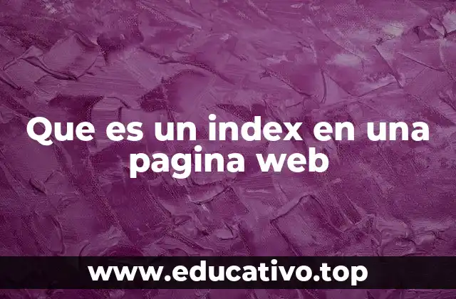 Que es un index en una pagina web