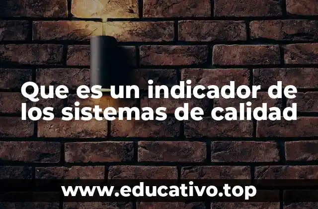 Que es un indicador de los sistemas de calidad