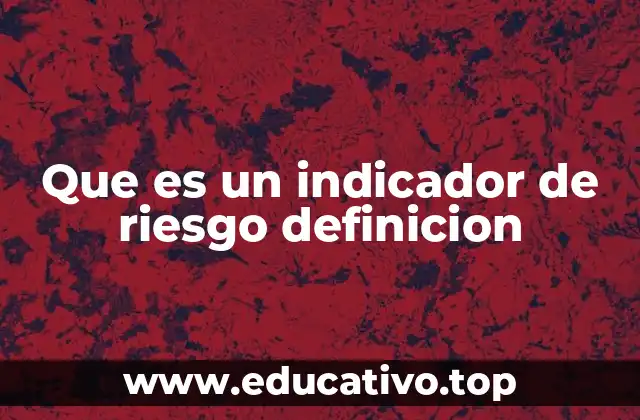 Que es un indicador de riesgo definicion