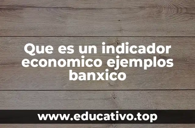 Que es un indicador economico ejemplos banxico