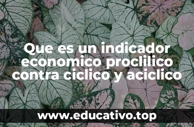 Que es un indicador economico proclilico contra ciclico y aciclico